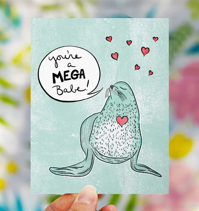 Seal "Mega Babe" Greeting Card