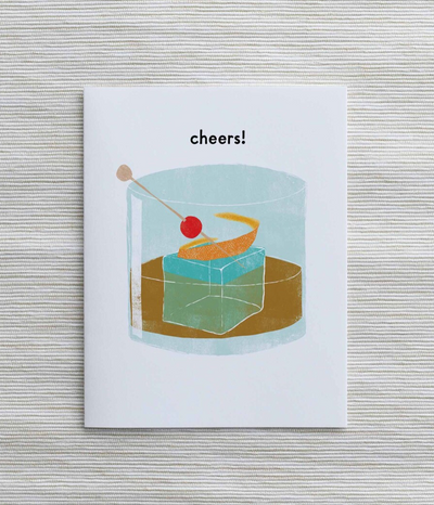 Old Fashioned "Cheers!" - Blank Card