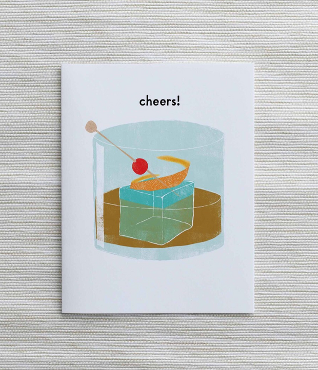 Old Fashioned "Cheers!" - Blank Card