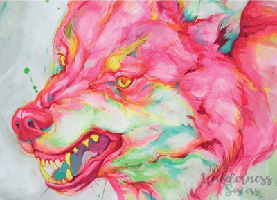Neon Wolf (Rage) Print - 11x14