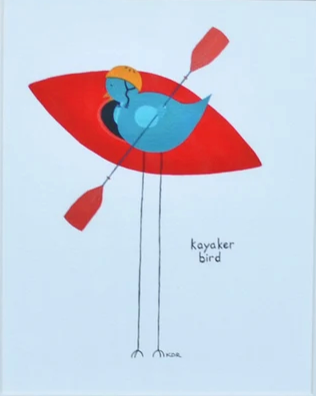 Kayaker Bird Print - 8x10