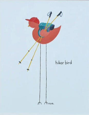 Hiker Bird Print - 8x10