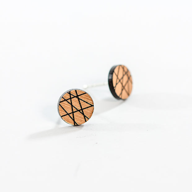 Geometric Circle Stud Earrings By LeeMo Designs in Bend, OR