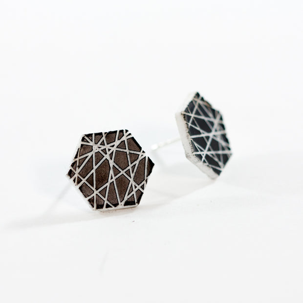 Geometric Hexagon Earrings By LeeMo Designs in Bend, OR