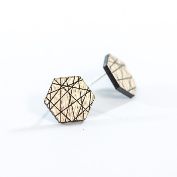 Geometric Hexagon Earrings By LeeMo Designs in Bend, OR