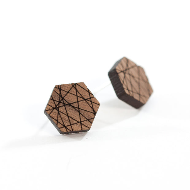 Geometric Hexagon Earrings By LeeMo Designs in Bend, OR