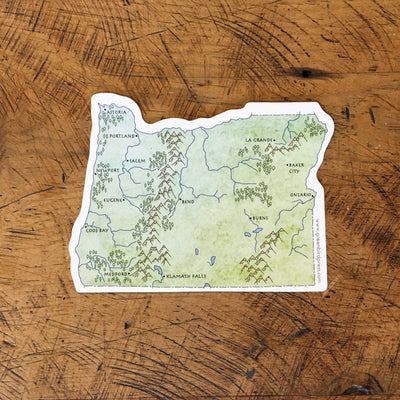 Oregon Illustrated Map Sticker