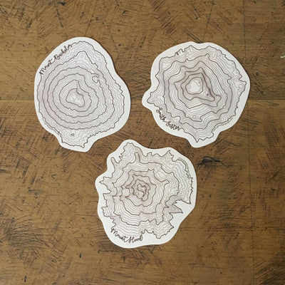 Topographical Map Stickers