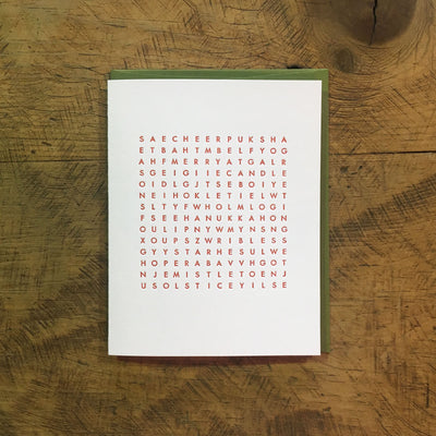 Word Search Letterpress Holiday Cards