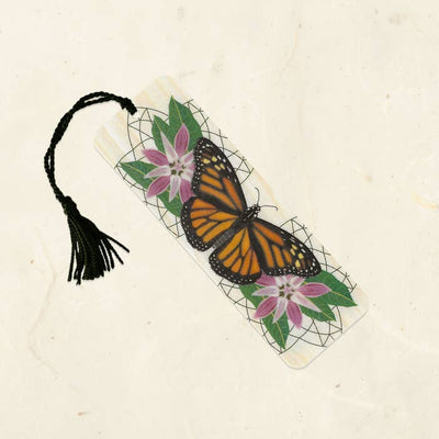 Monarch & Milkweed Wood Bookmark with Tassel