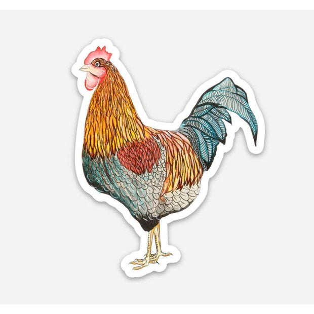 Left Facing Rooster Sticker