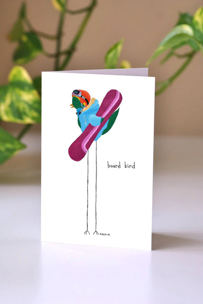 Board Bird Greeting Card - 4x6
