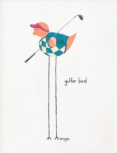 Golfer Bird Print - 8x10