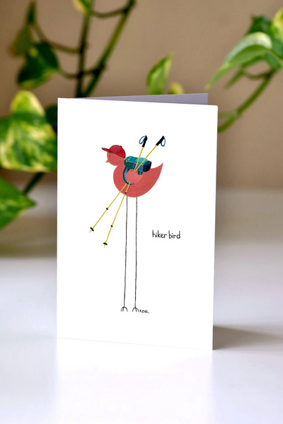 Hiker Bird Greeting Card - 4x6