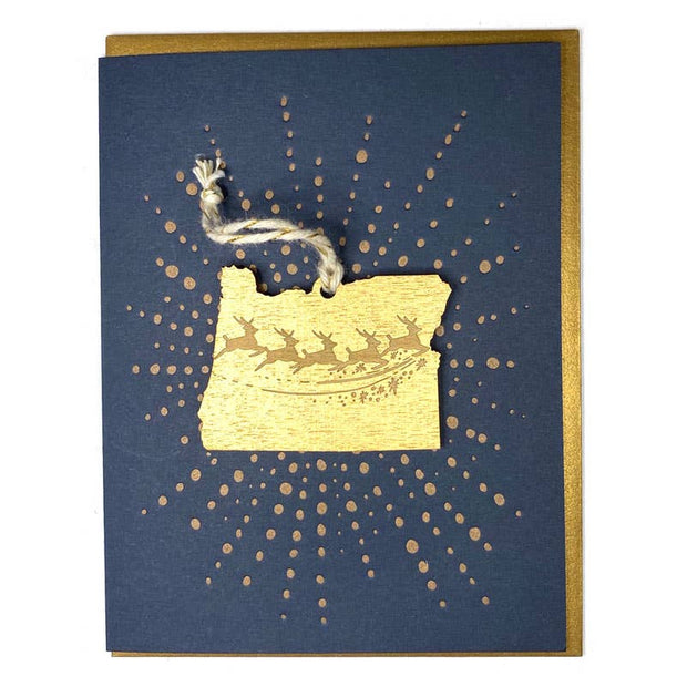 Oregon Reindeer Ornament w/Card
