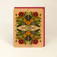 Birthday Poppy Wood Greeting Card