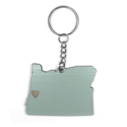 Oregon Heart Keychain