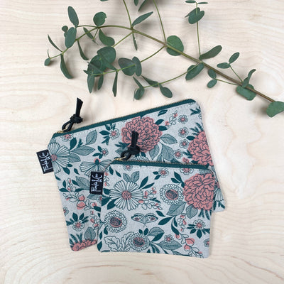 Pacific Zipper Pouch In Emerald Floral (Small)