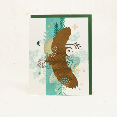 Golden Owl Greeting Card
