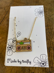 Teafly Bird & Boombox Necklace