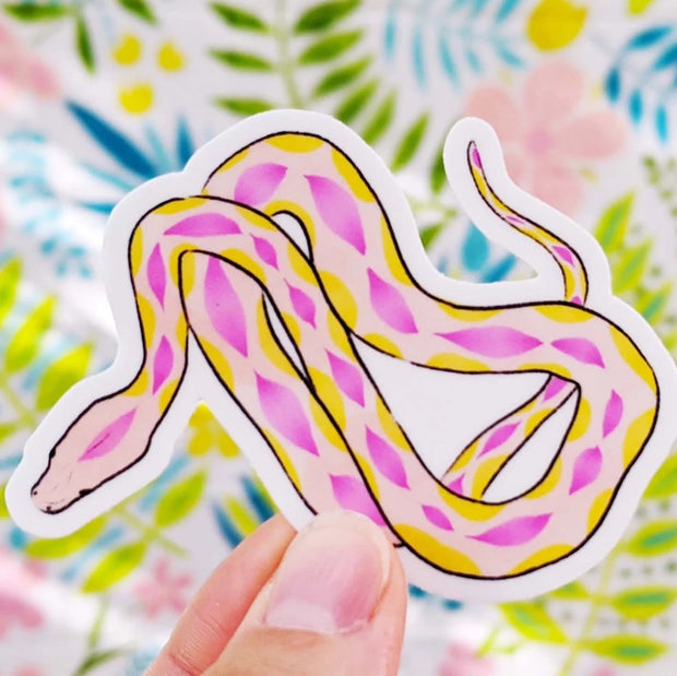 Pink and Yellow Snake sticker