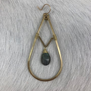 Teardrop with Stones and Chain Earring