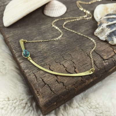 Single Stone Bar Necklace