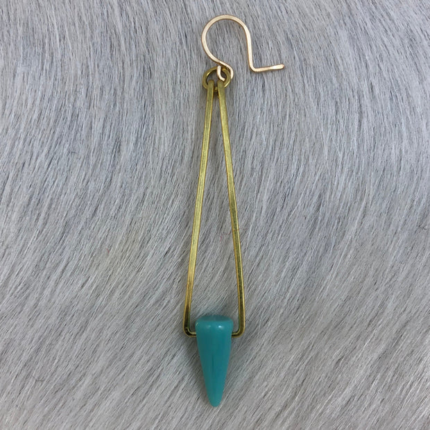 Long Spiked Triangle Earring