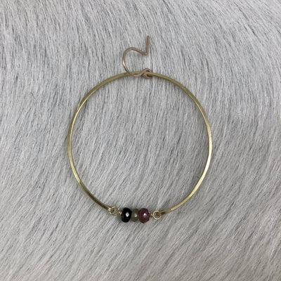 Simple Hoop and Triple Stone Earring