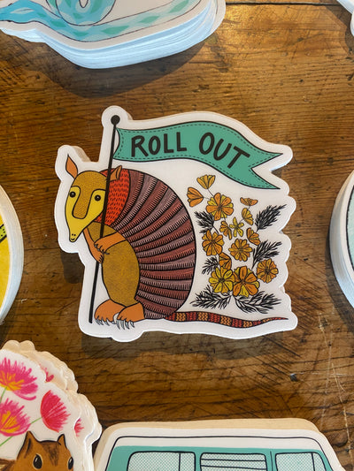 Roll Out Armadillo Sticker