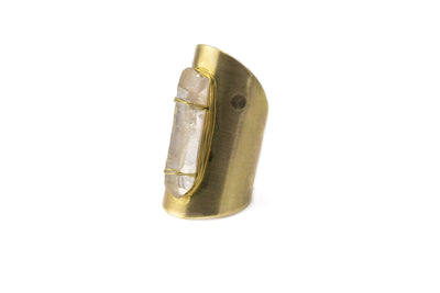 Large Quartz Shield Ring