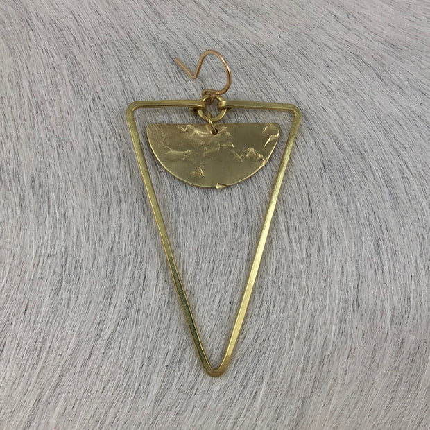 Triangle with Half Circle Earring