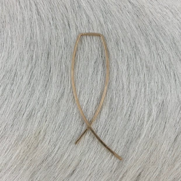 Curved Crossed Threader Earring