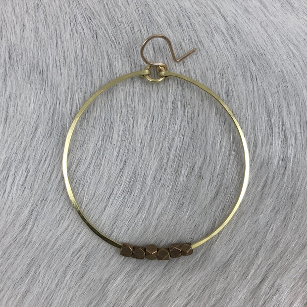 Hoop and Brass Beads Earring