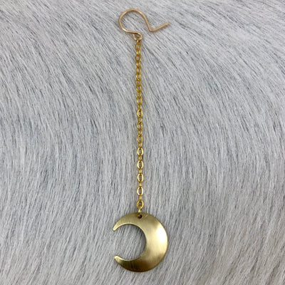 Small Moon on Chain Earrings
