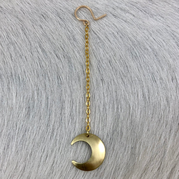 Small Moon on Chain Earrings