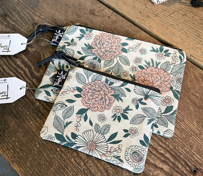 Pacific Zipper Pouch in Emerald Floral (Large)
