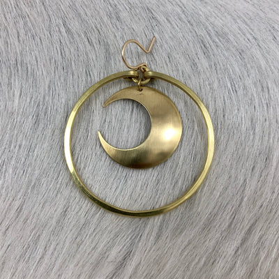 Medium Moon and Hoop Earring