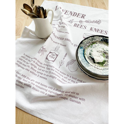 Lavender Bees Knees Tea Towel