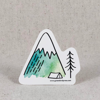 Mountain Tent Camping Sticker, Bend Oregon Gifts