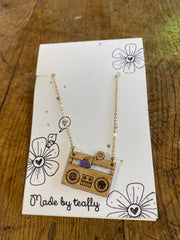 Teafly Bird & Boombox Necklace