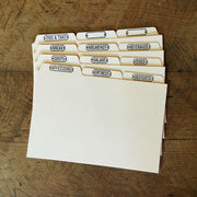4"x6" Letterpress Recipe Cards and Dividers
