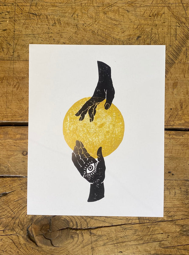 SUN HANDS Recycled Art Print 8x10"