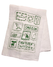 Oregon Tea Towel by Sweet Pea Cole, 100% cotton, Made in Bend, Oregon
