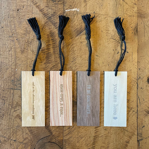 Typographic Letterpress Wood Bookmarks